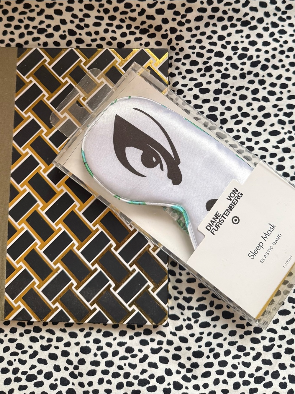 Diane Von Furstenberg x Target Sleep Mask with Black Eye Motif and Journal